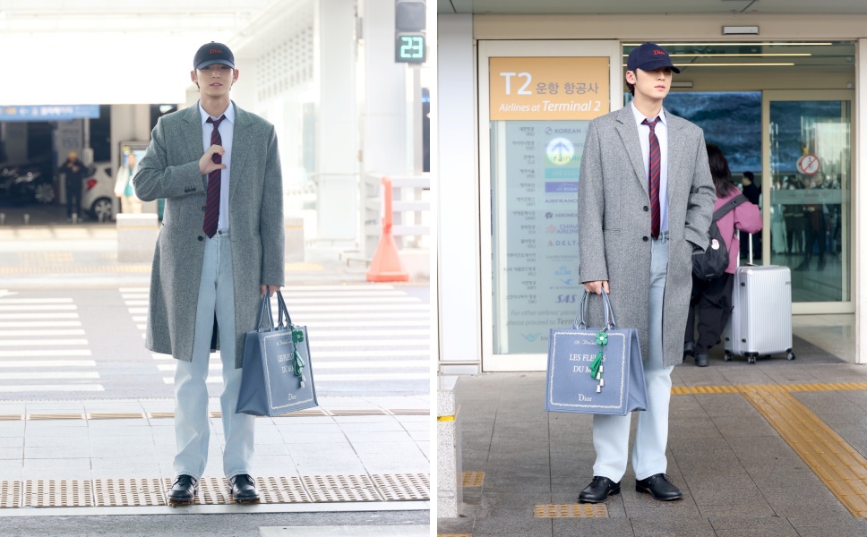 [공항패션] 세븐틴 민규, 타이와 캡으로 댄디 & 캐주얼 믹스매치 28-Image